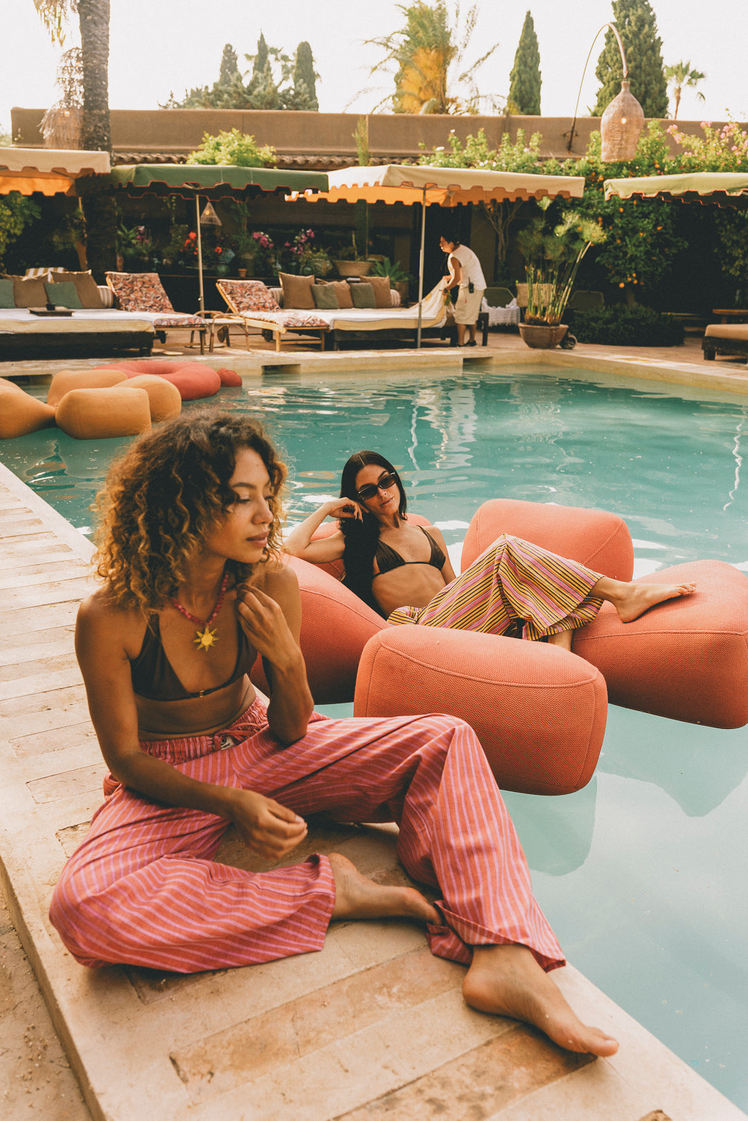 Cabana Stripe Pants - Pink