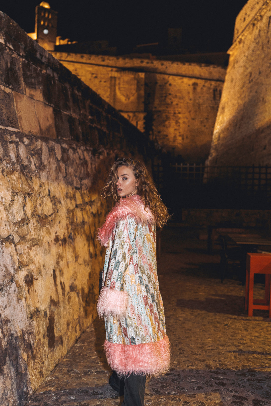 The royal Embroiderd Duchess coat - Baby Blue