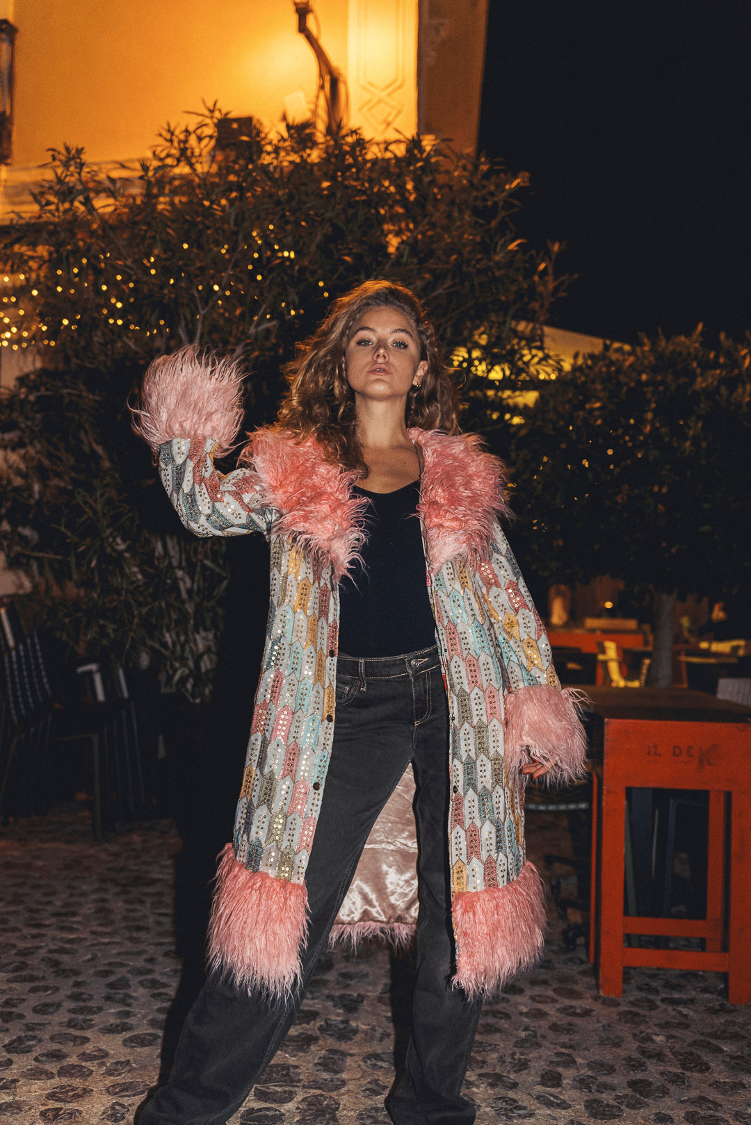 The royal Embroiderd Duchess coat - Baby Blue