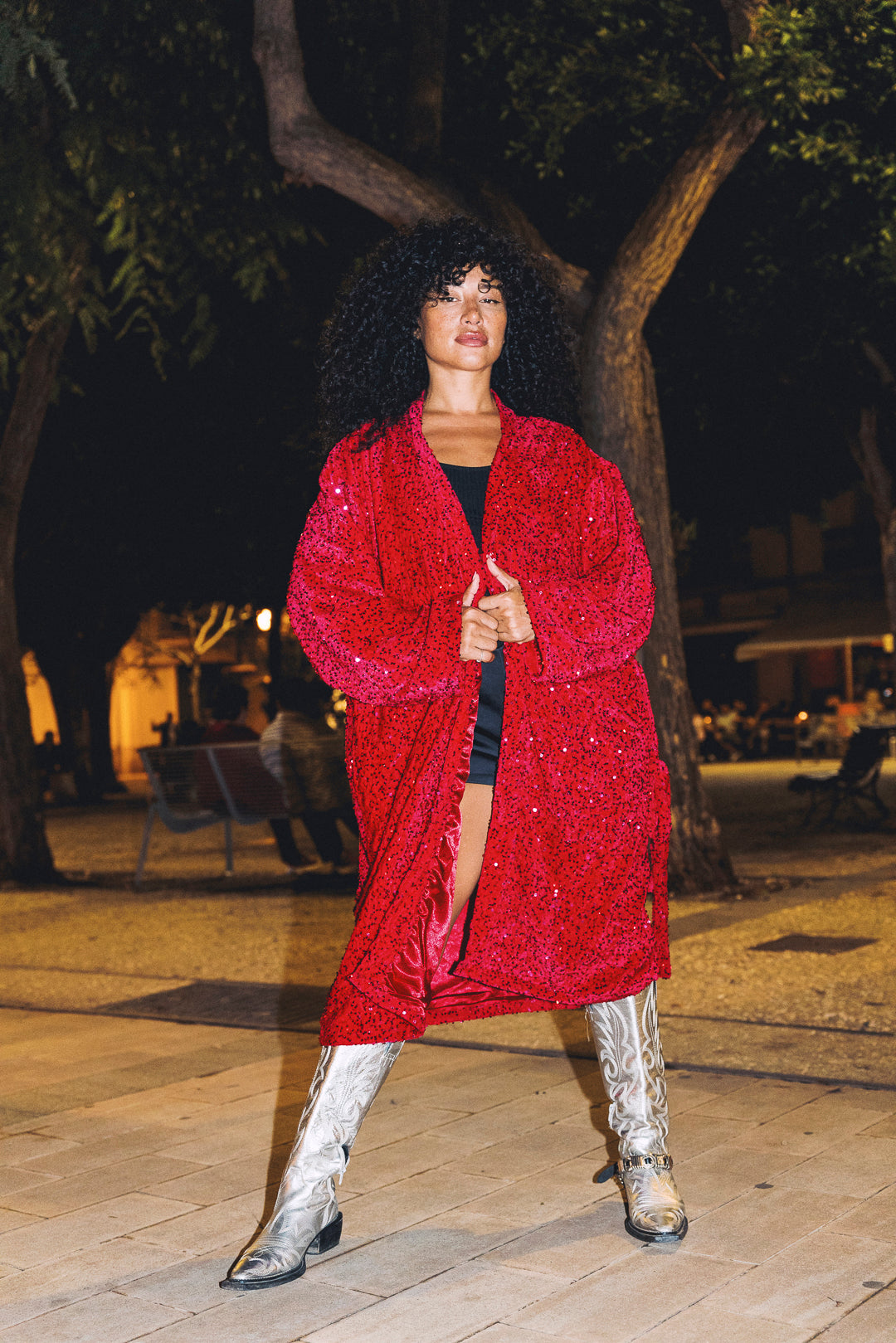 LUMINA Sequin Duster – Hot Pink