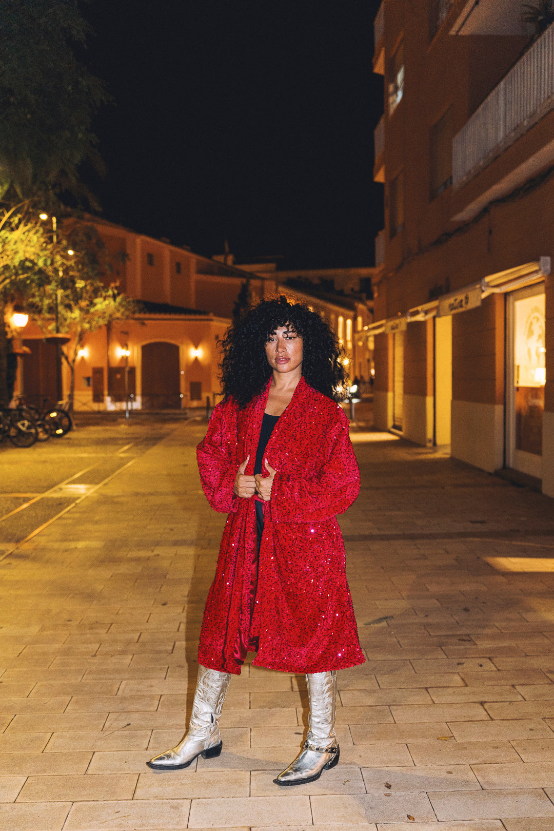 LUMINA Sequin Duster – Hot Pink