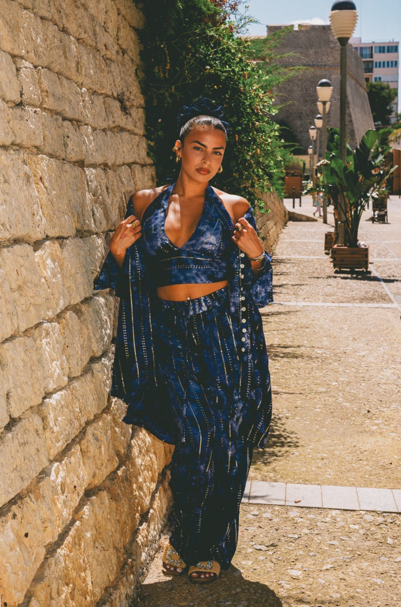 'Atlantis' LOUNGE SET Crop Top - Midnight Blue