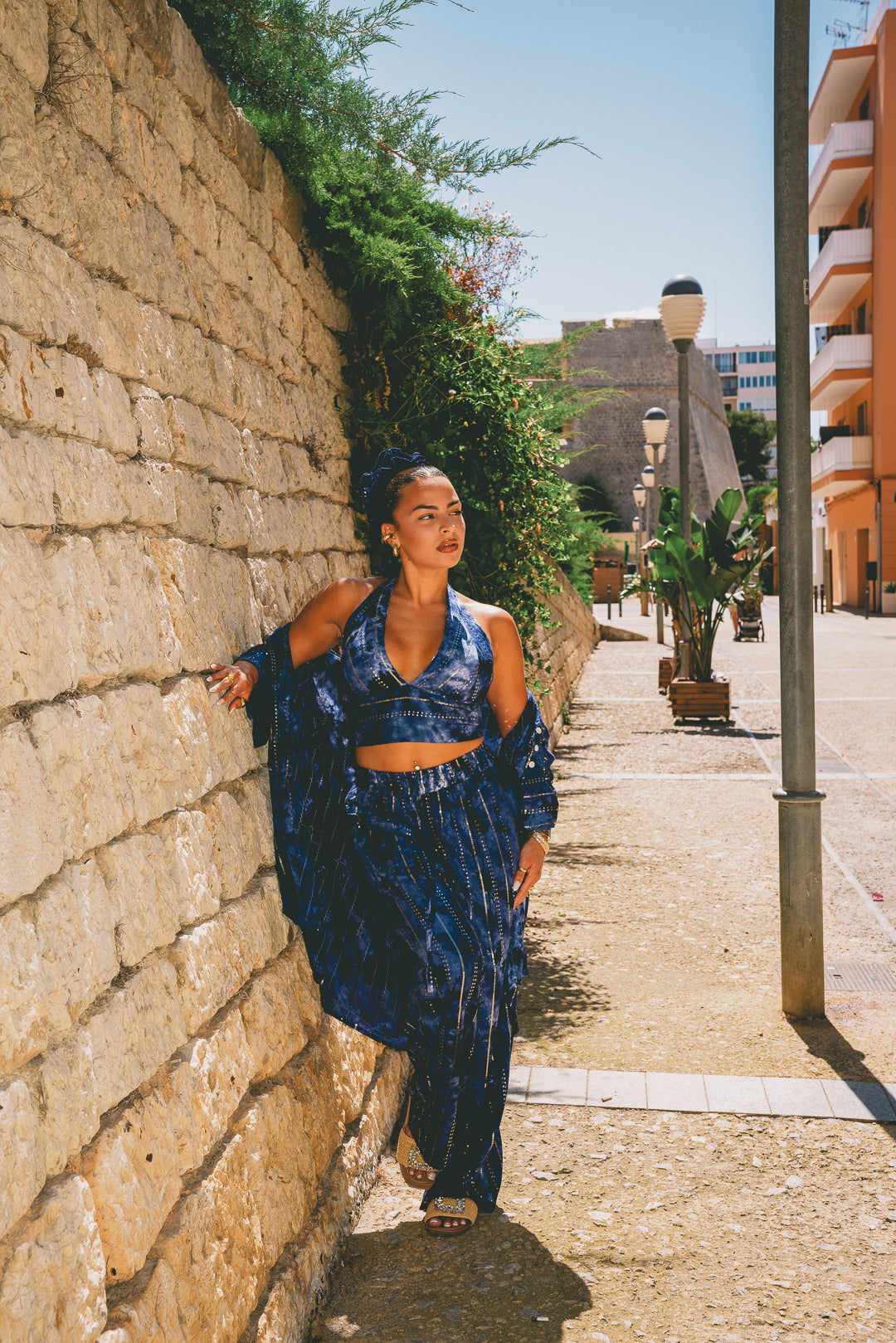 'Atlantis' LOUNGE SET Crop Top - Midnight Blue