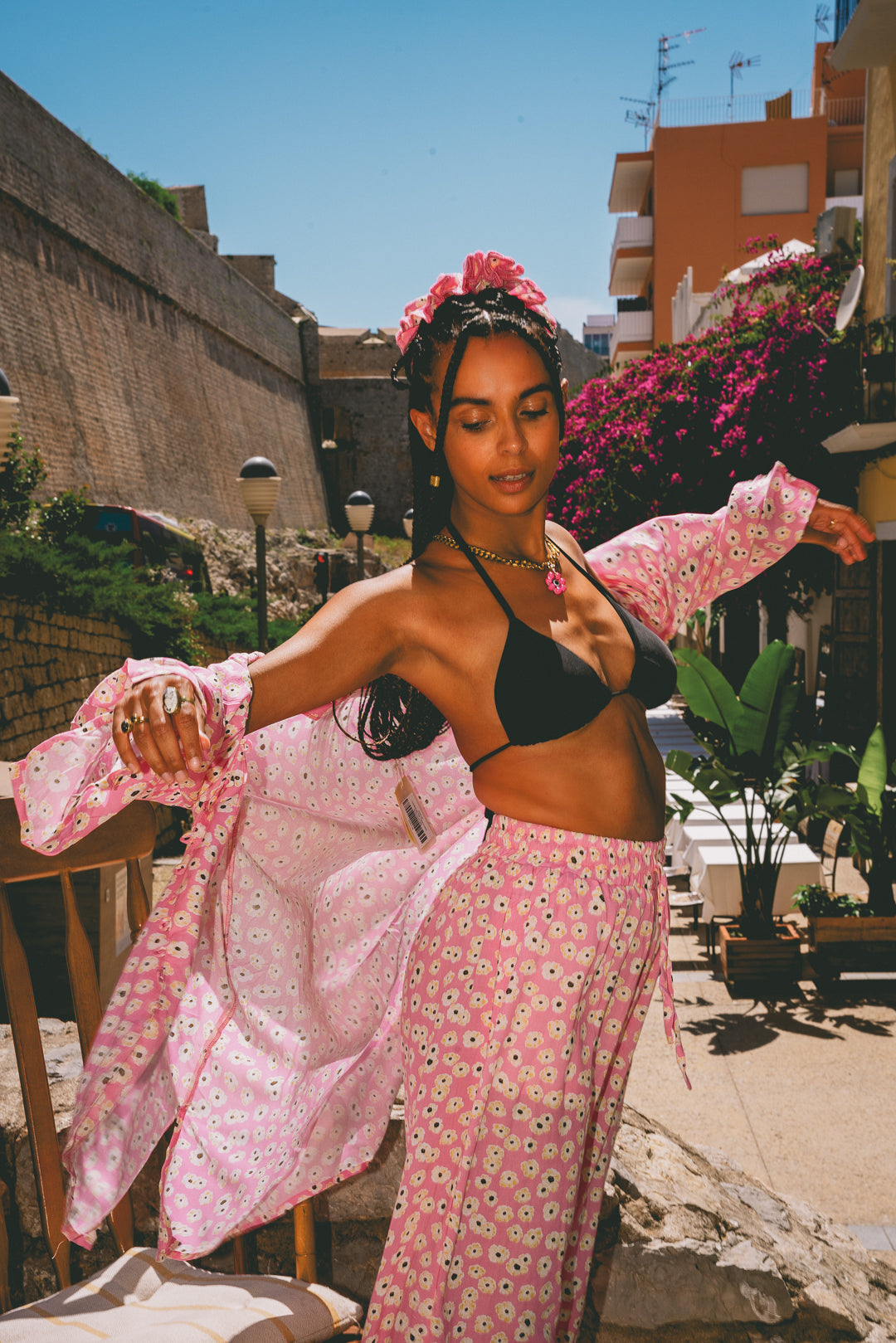 LOUNGE SET Shirt - Pink Posy