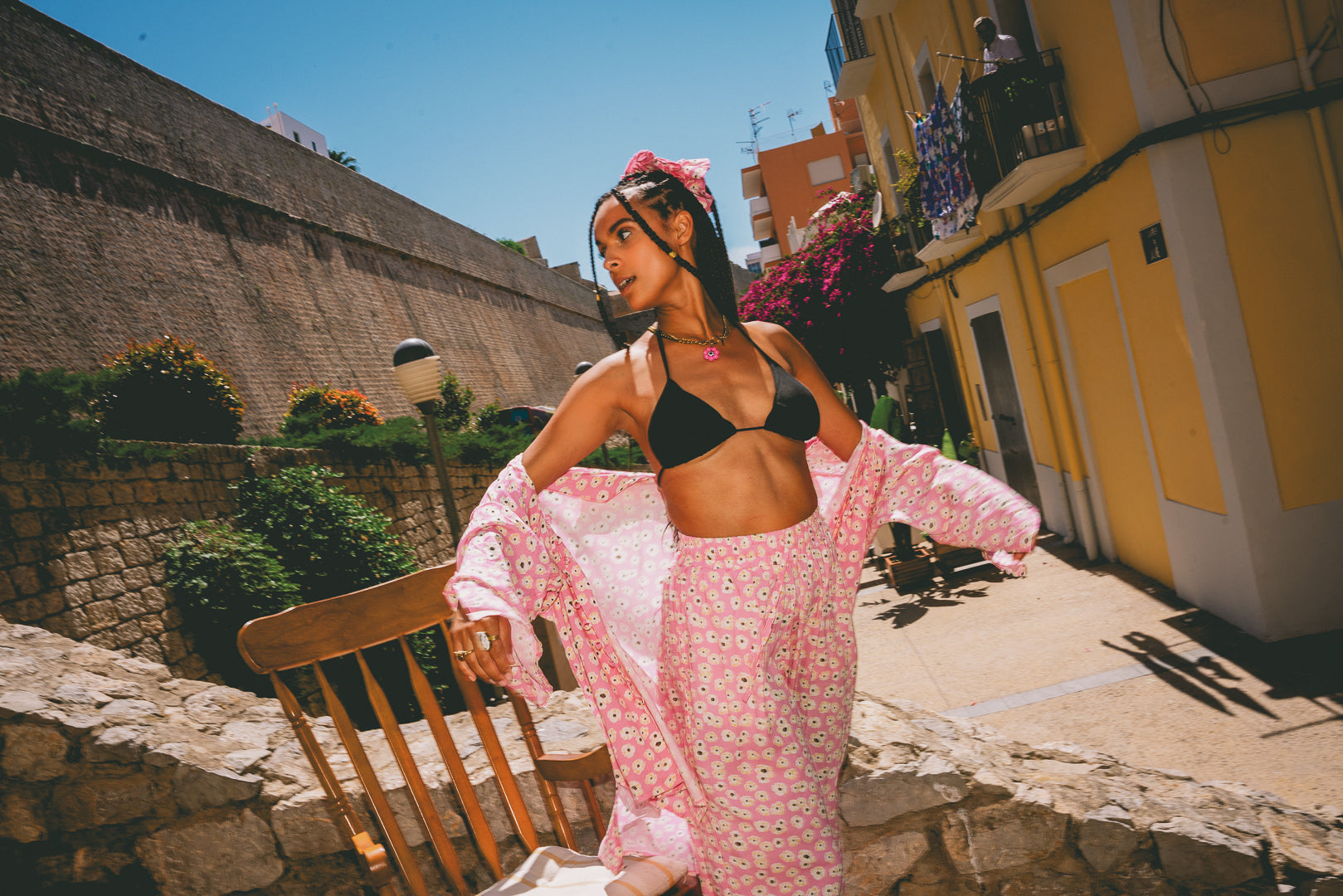LOUNGE SET Shirt - Pink Posy