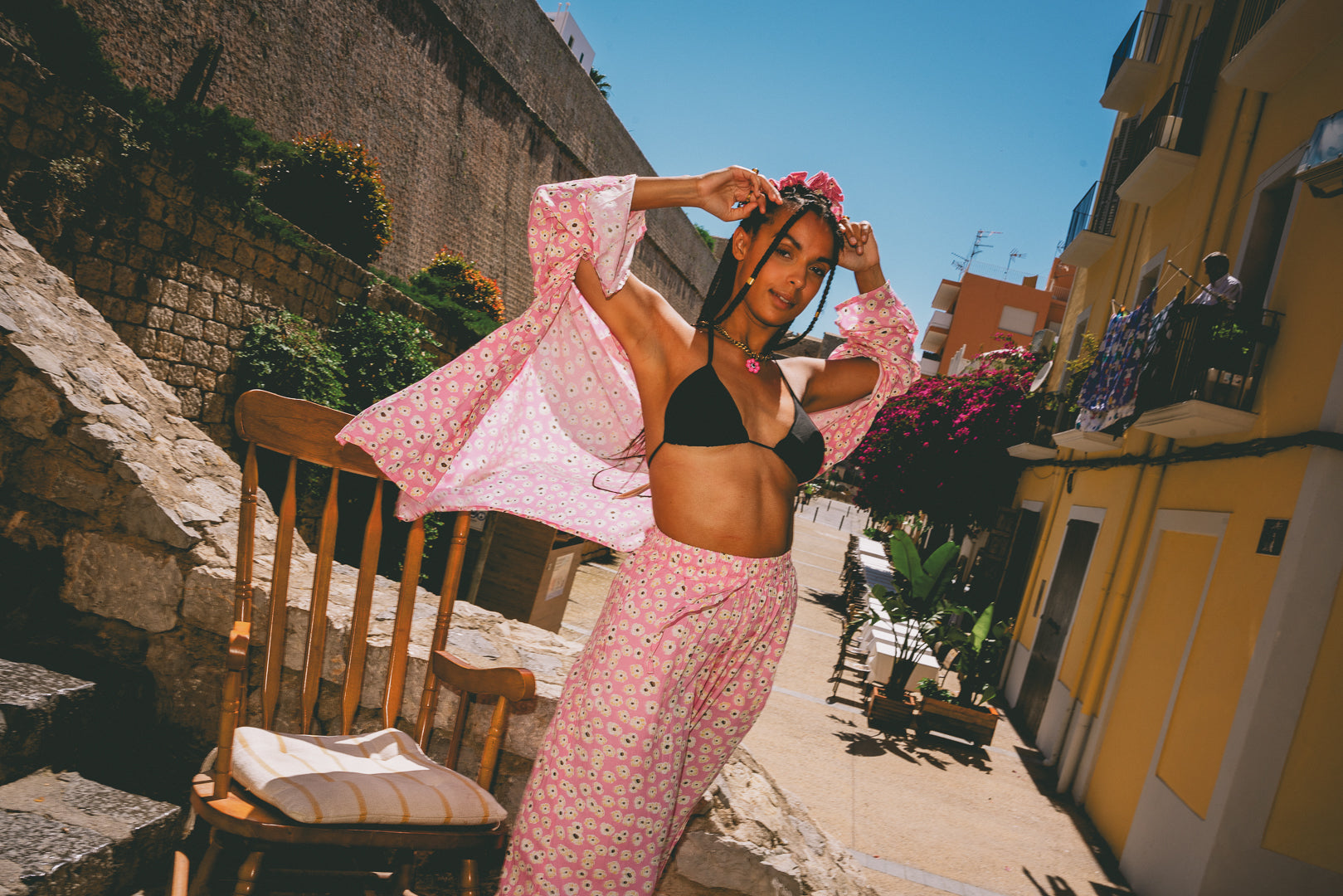LOUNGE SET Shirt - Pink Posy
