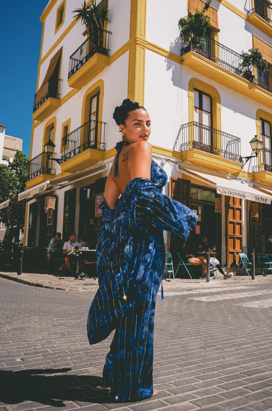 'Atlantis' LOUNGE SET Crop Top - Midnight Blue