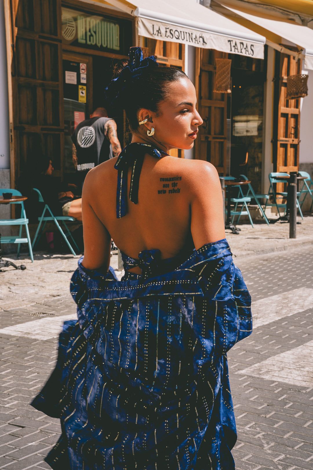 'Atlantis' LOUNGE SET Crop Top - Midnight Blue