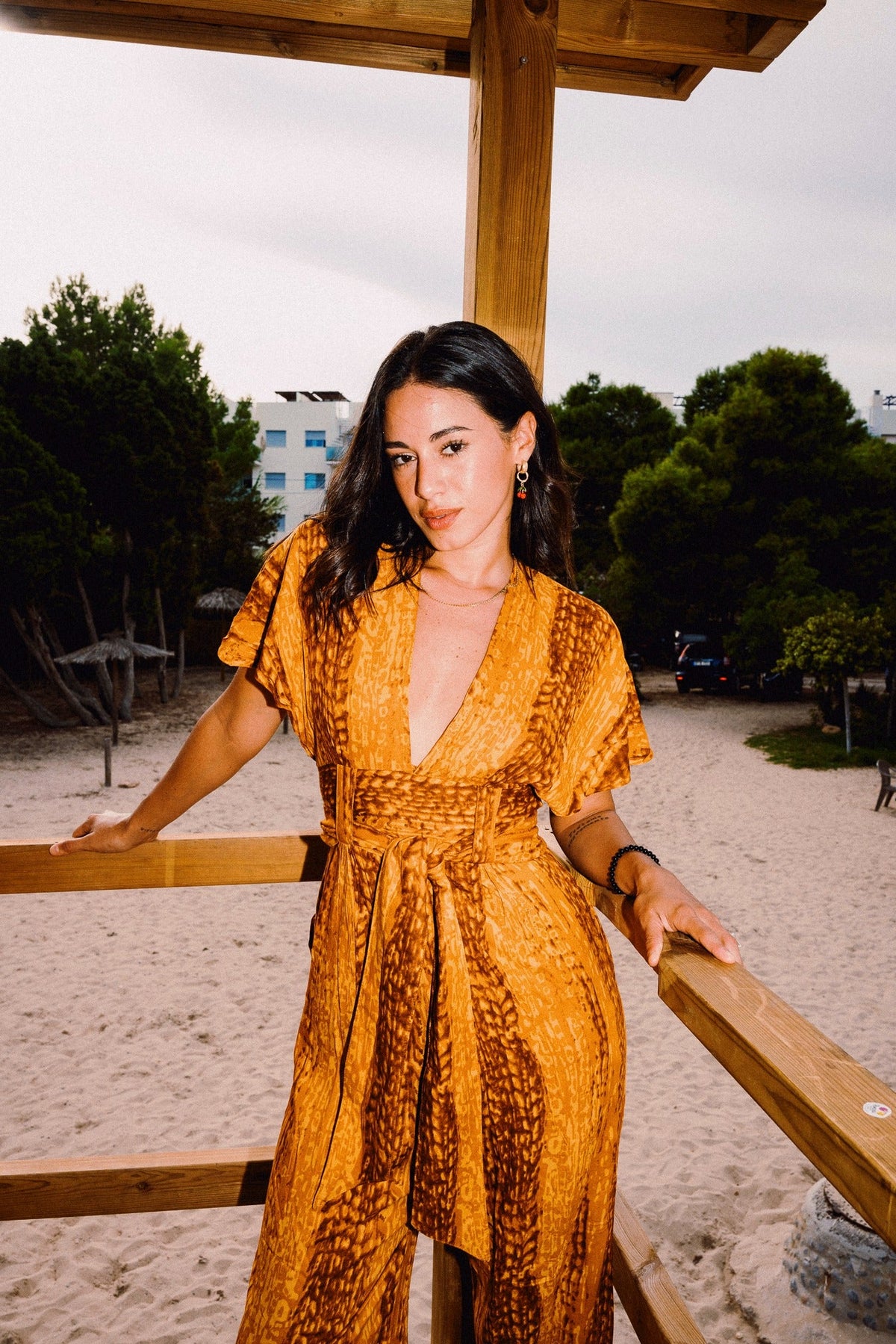 TINA REFINED Golden Hour jumpsuit – Batwing sleeves and wide legs