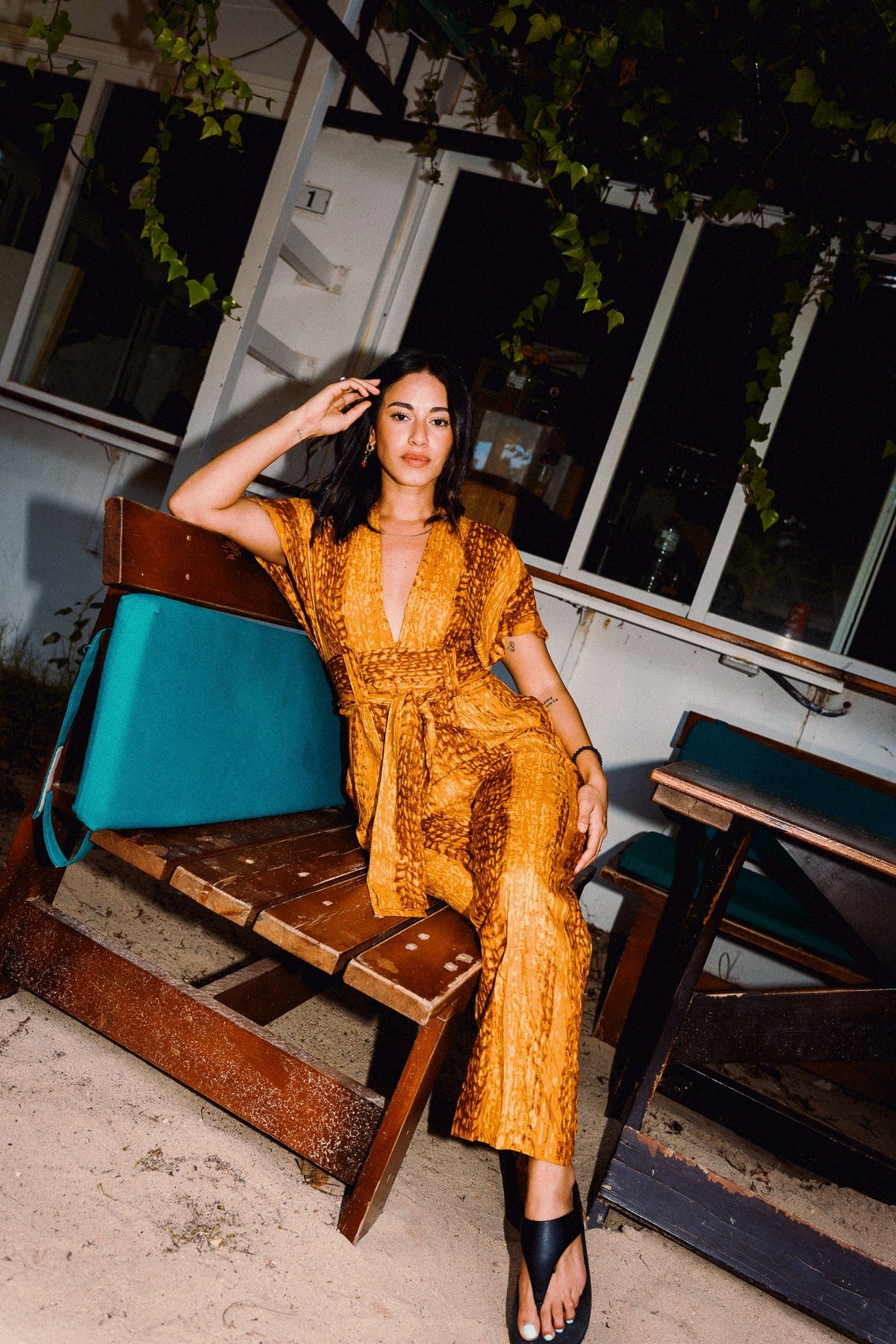 TINA REFINED Golden Hour jumpsuit – Seated editorial styling
