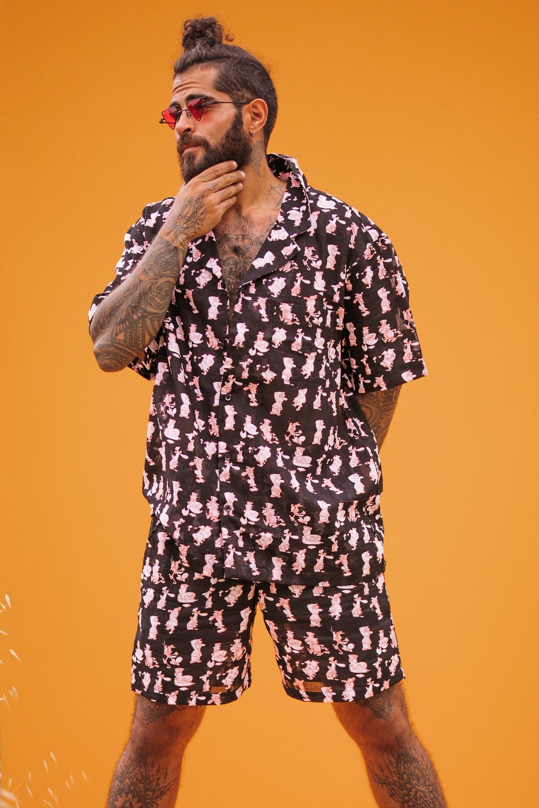 MR GRUMP Red Short Sleeve Mens Shirt