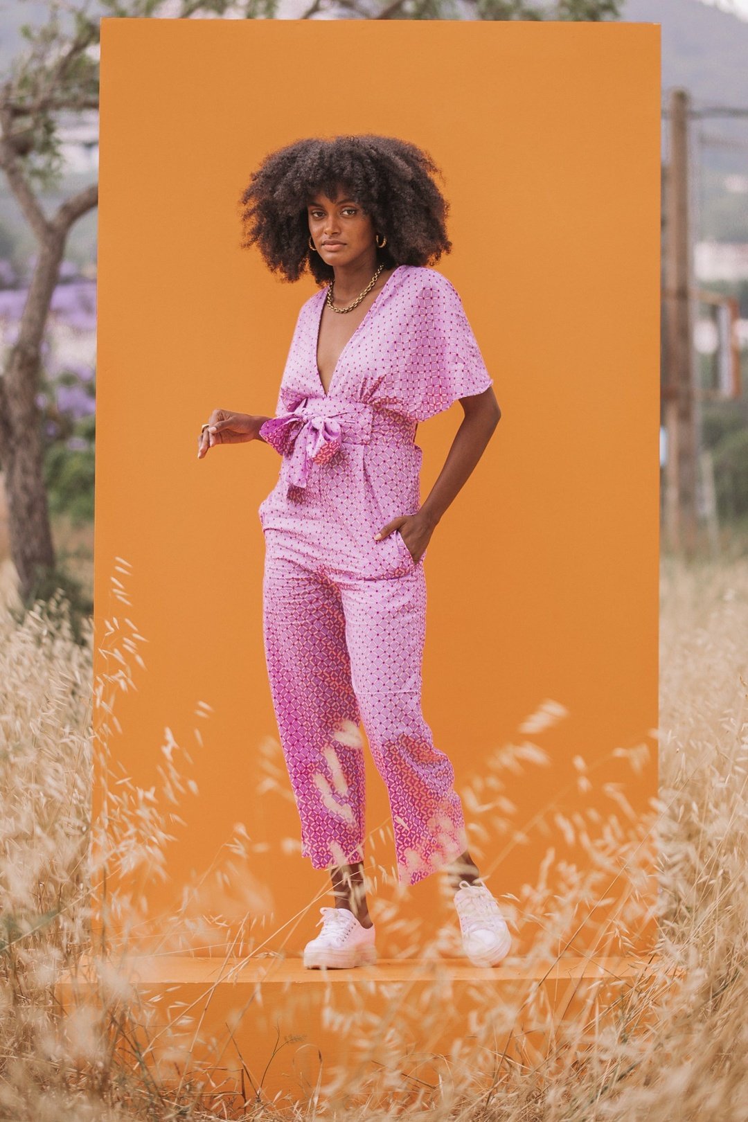 TINA Pink Ankle Length Jumpsuit