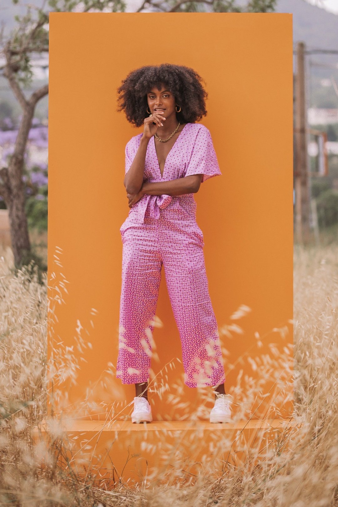 TINA Pink Ankle Length Jumpsuit