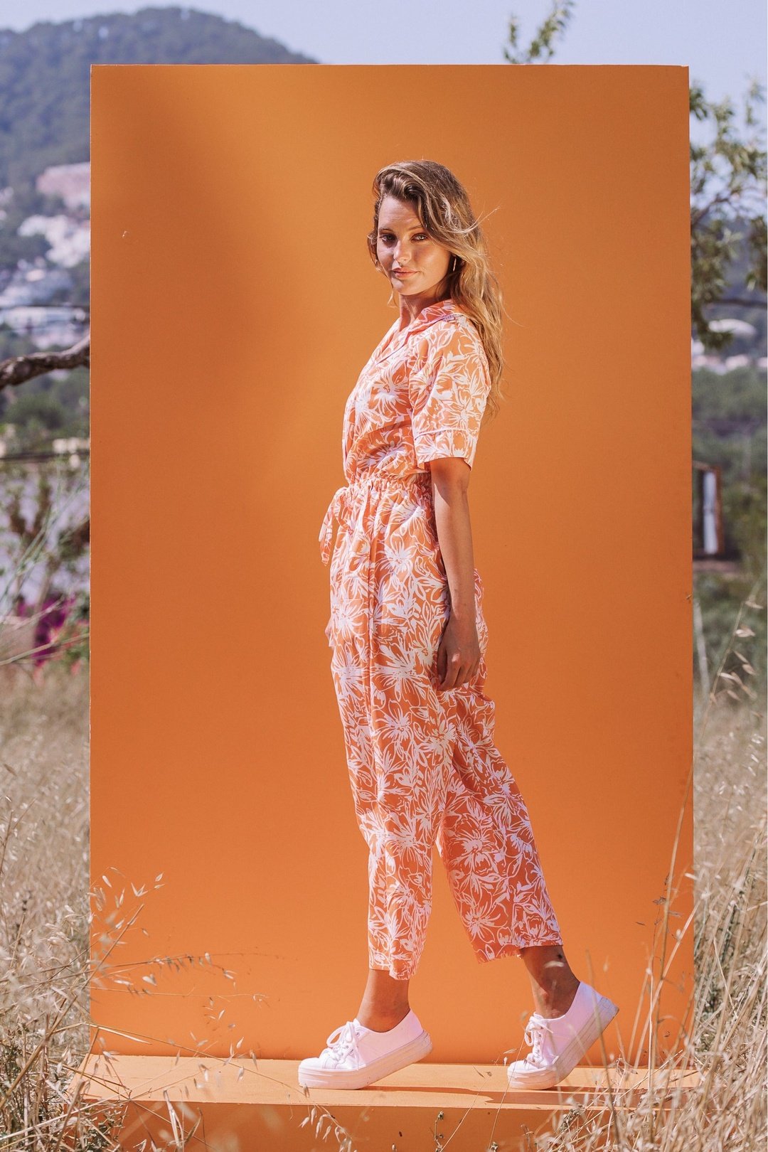 MILLY Jumpsuit - Orange Tropical Print