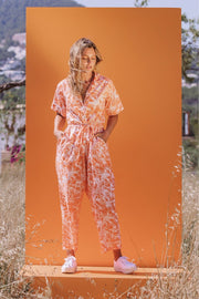 MILLY Jumpsuit - Orange Tropical Print