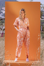 MILLY Jumpsuit - Orange Tropical Print