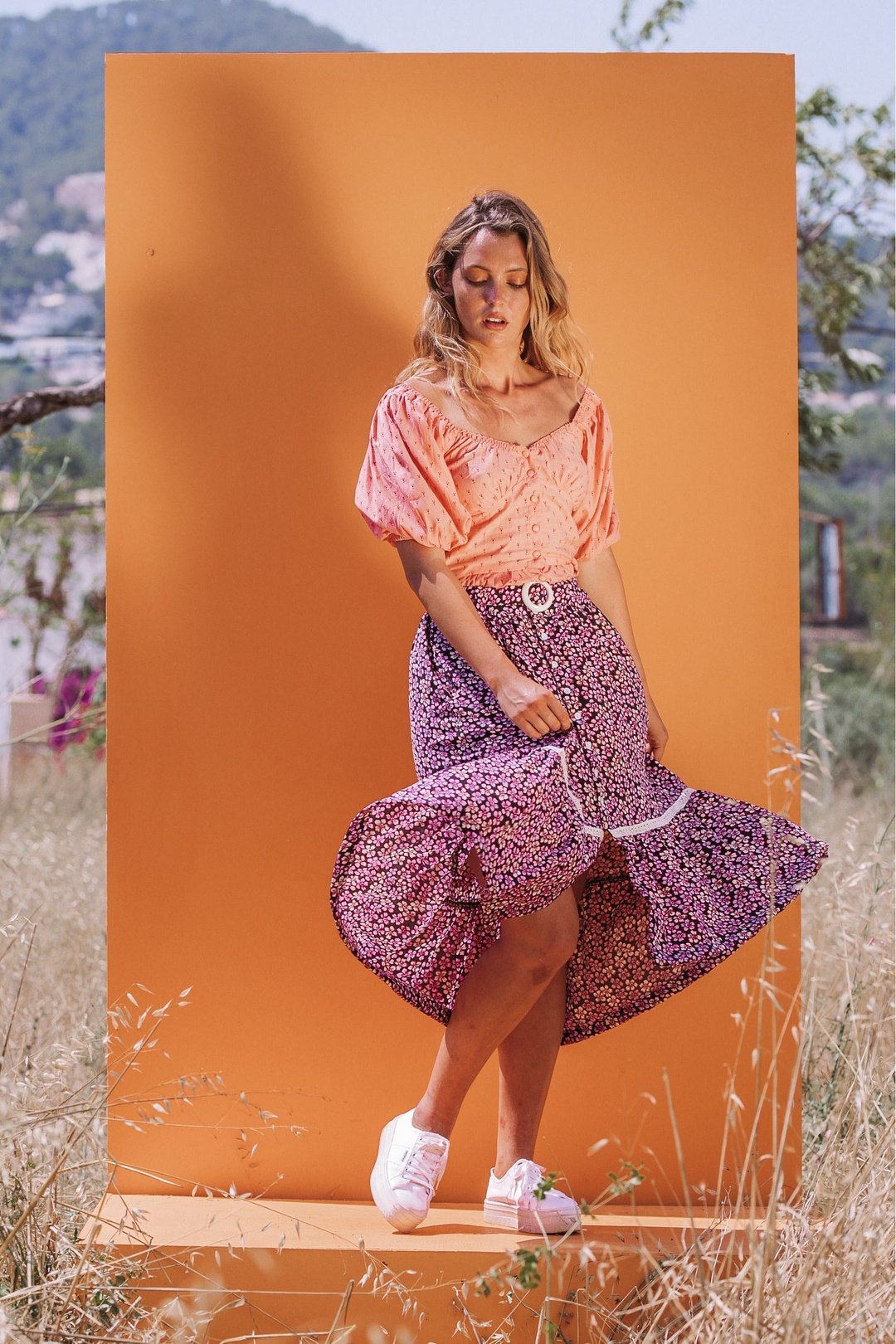 ISABELLA PURPLE & BLACK GYPSY SKIRT