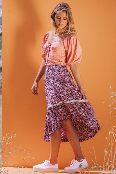ISABELLA PURPLE & BLACK GYPSY SKIRT – OOTO CLOTHING