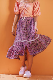 ISABELLA PURPLE AND BLACK SKIRT