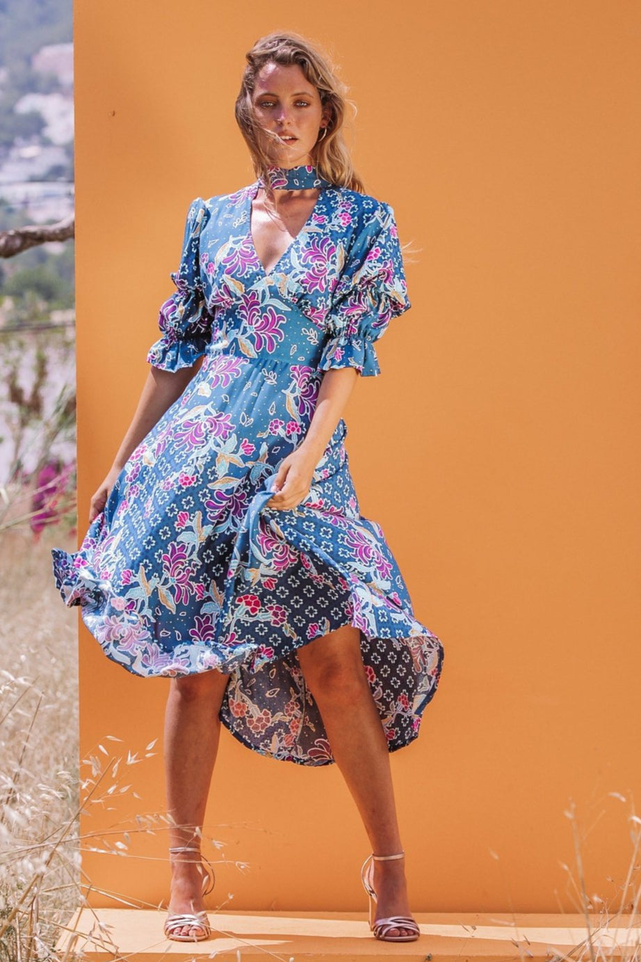 GEMI Collar Dress - Blue