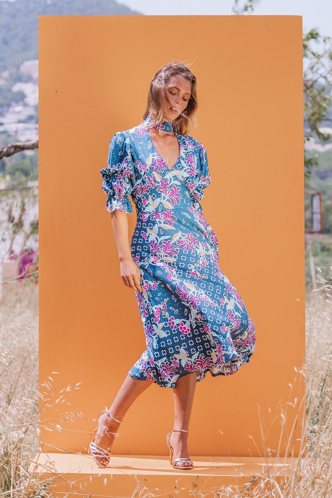 GEMI Collar Dress - Blue