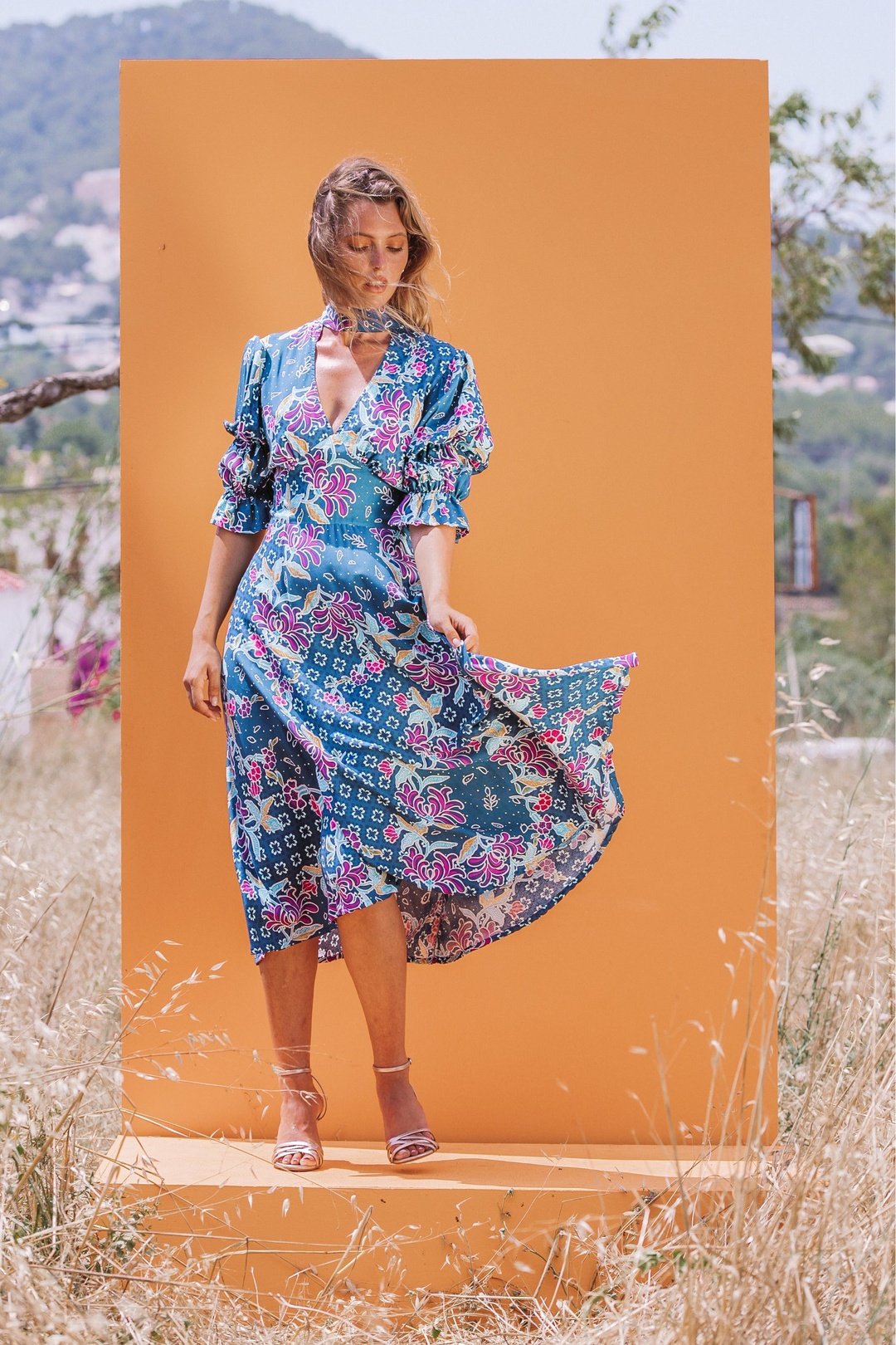 GEMI Collar Dress - Blue