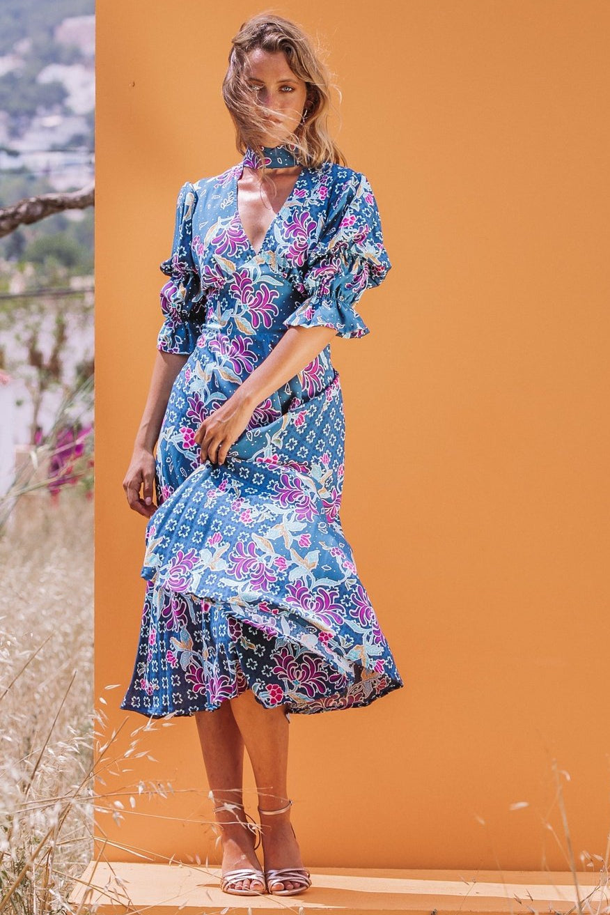 GEMI Collar Dress - Blue