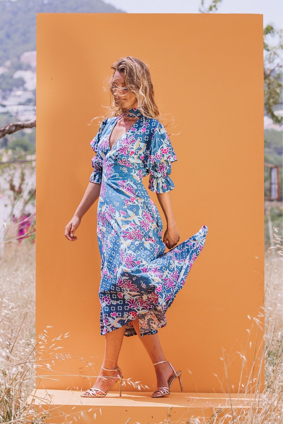 GEMI Collar Dress - Blue
