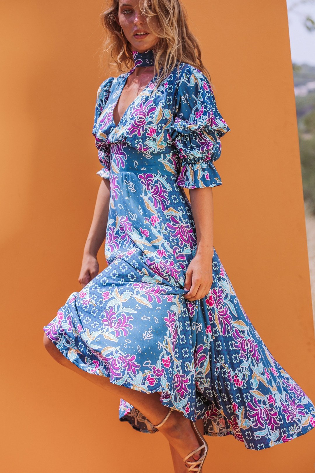GEMI Collar Dress - Blue