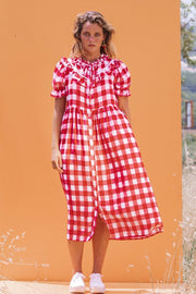 Minnie's Picnic Dress - Red Gingham