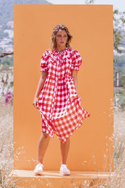 Minnie's Picnic Dress - Red Gingham