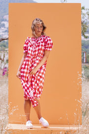 Minnie's Picnic Dress - Red Gingham