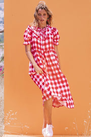 Minnie's Picnic Dress - Red Gingham