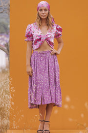 CANDICE Twisted Pink Short Crop Top