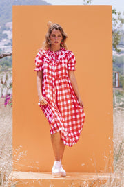 Minnie's Picnic Dress - Red Gingham