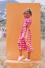 Minnie's Picnic Dress - Red Gingham