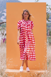 Minnie's Picnic Dress - Red Gingham