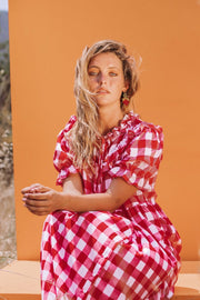 Minnie's Picnic Dress - Red Gingham