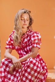 Minnie's Picnic Dress - Red Gingham