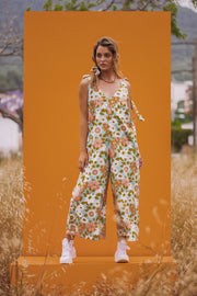 KIRI Linen 60s Bright Floral Jumpsuit