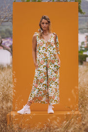 KIRI Linen 60s Bright Floral Jumpsuit