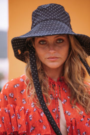 BRIMA Black Glitter Polka Dot Bucket Hat