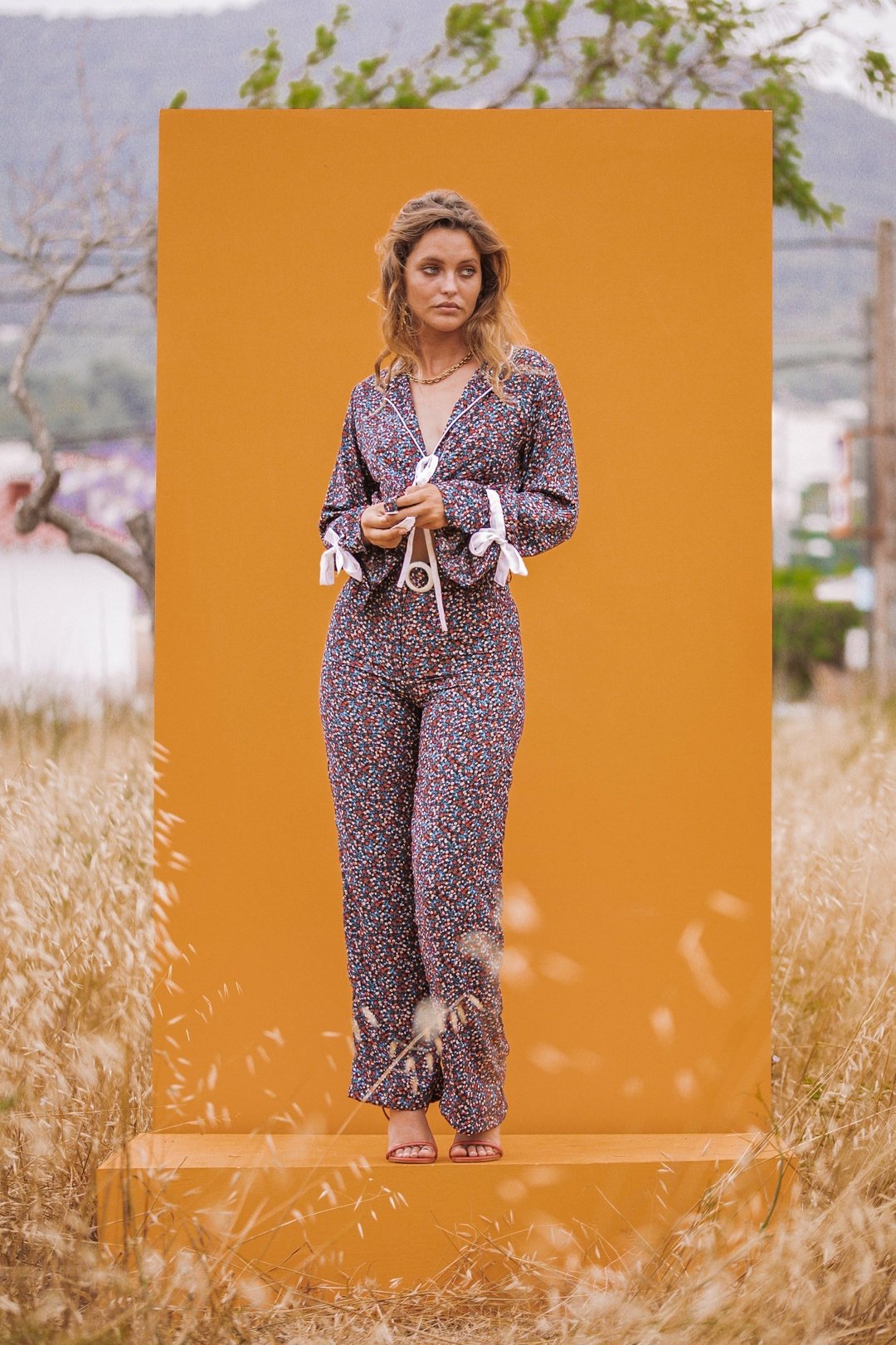 EDITH Floral Print Straight Leg Trousers