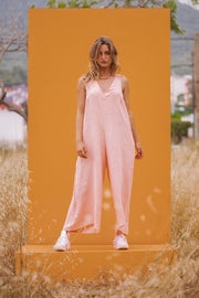 DANNA Baby Pink Linen Jumpsuit