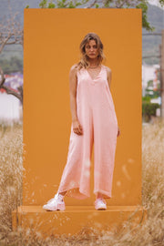 DANNA Baby Pink Linen Jumpsuit