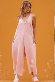DANNA Baby Pink Linen Jumpsuit