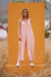 DANNA Baby Pink Linen Jumpsuit