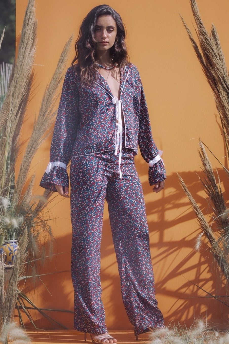 EDITH Floral Print Straight Leg Trousers