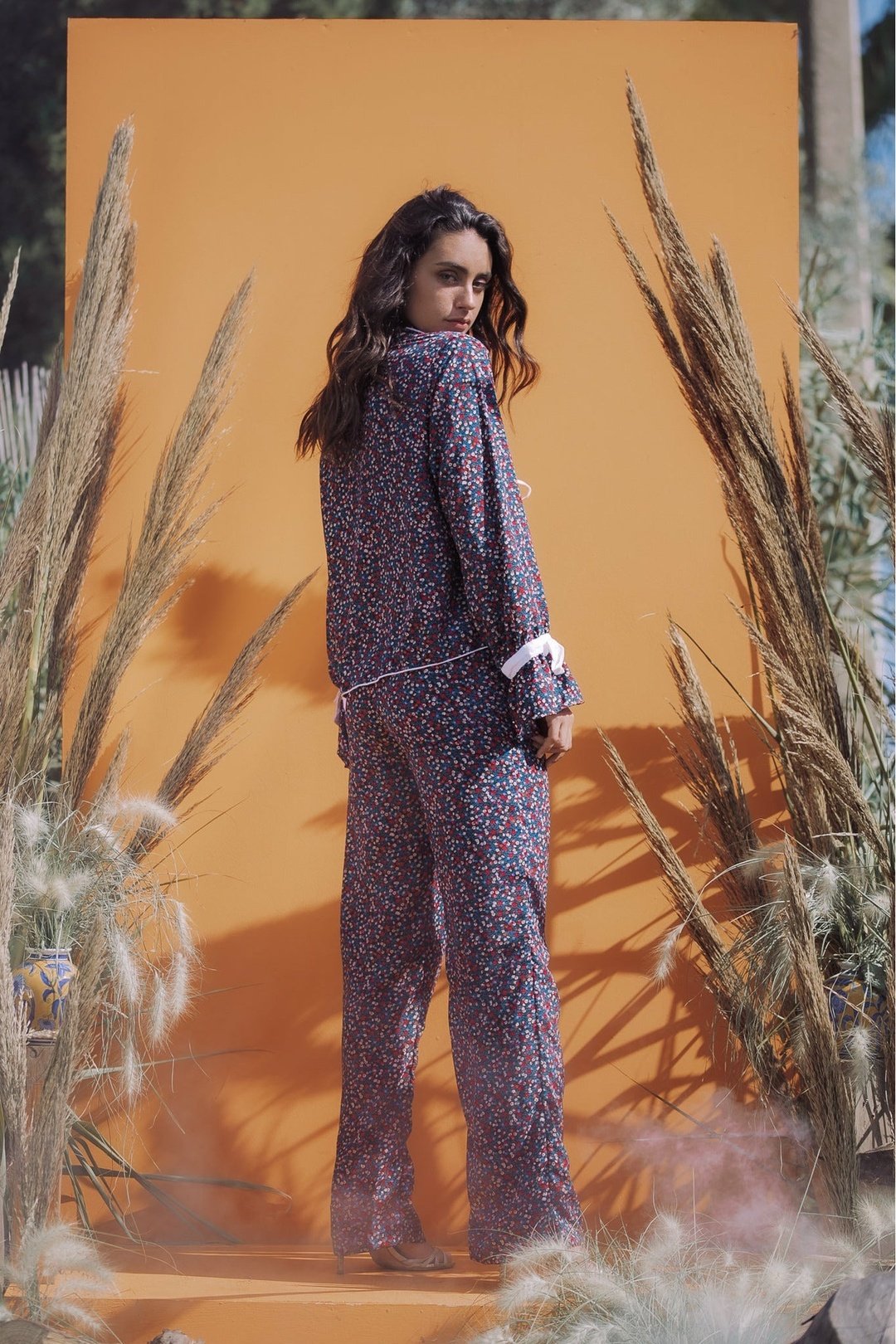 EDITH Floral Print Straight Leg Trousers