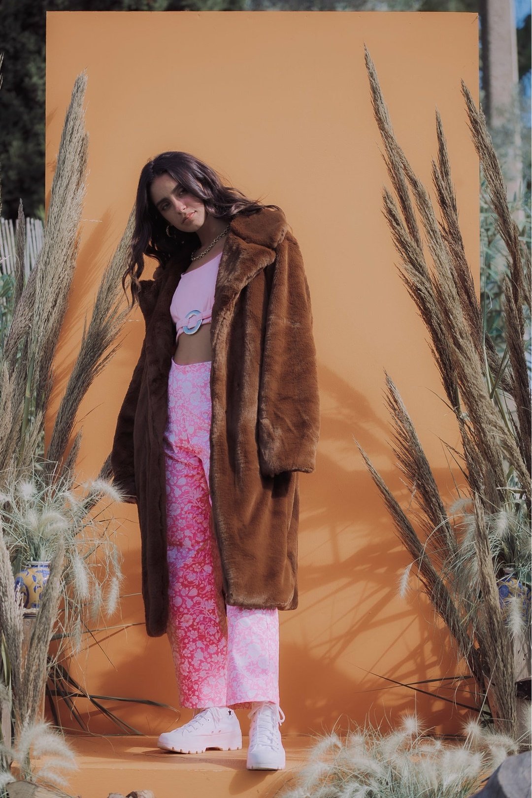 BUFFY faux fur coat - Bear Brown